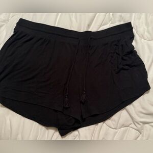 Black sleep lounge shorts women